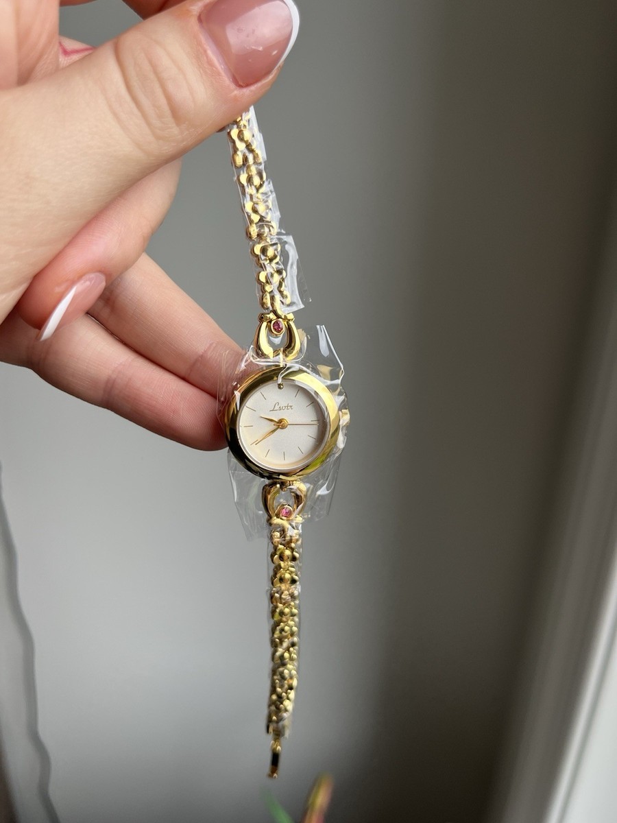 Luxury Gold Crystal Floral Bracelet Watch - Gold BelleVogue Vintage Floral Bracelet Watch – Antique Gold  main image 4