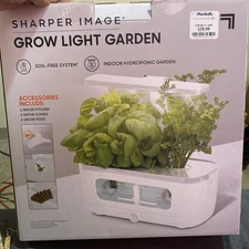 Sharper Image White LED Glow Grow Garden Hydroponic Soil-Free System NEW