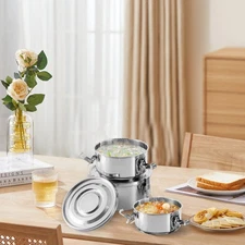 3 Sets Kitchen Food Containers Airtight Stainless Steel Food Storage Containers