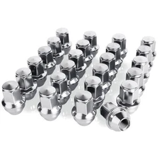 24Pcs 14mm x 1.5 Closed End Bulge Acorn Style Lug Nuts, Conical 60 Degree 