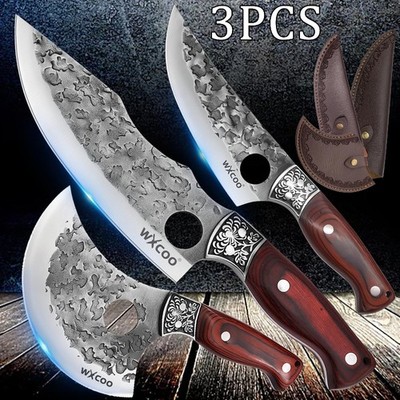 3PCS Stainless Steel Santoku Paring Knives for Meat Cutting Utility Use