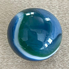 Blue Green  White Swirl Style Glass Toy Marble - Blue/Green/White Swirl