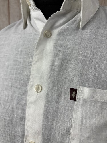 Marlboro Classics Men’s Linen Long Sleeve Shirt White Large Summer Holdiay - Picture 3 of 23