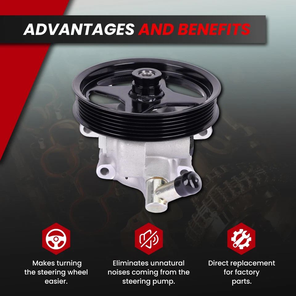 Power Steering Pump Fit Ford Crown Victoria Lincoln Town Car Grand Marquis - Image 4 of 4