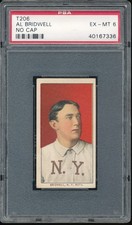 T206 Piedmont 350/25 Al Bridwell (Portrait, No Cap) PSA 6 - NY Giants - POP 24