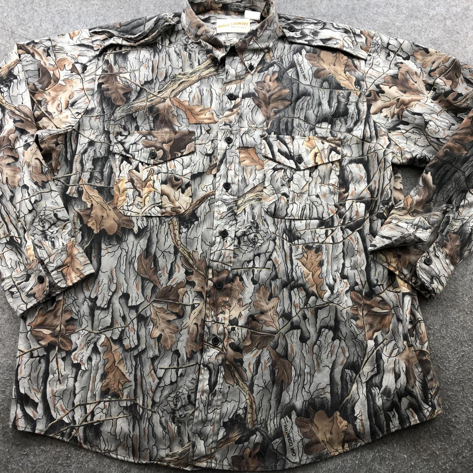 Camisa de campo Image vintage para hombre XL camuflaje camuflaje caza al aire libre roble Foto 2 de 4