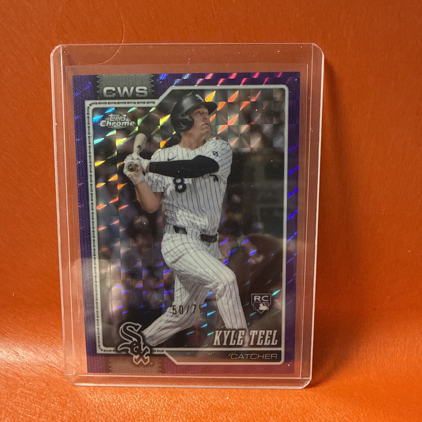 Kyle Teel Purple Geometric Refractor /75 Rookie 2026 Topps Chrome #63 White Sox