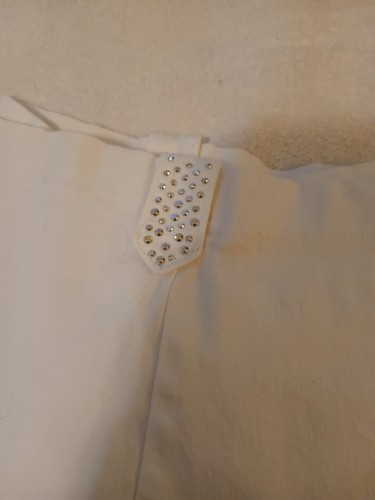 Catherines Everyday Fit Bermuda Shorts 3X White Pull-On Rhinestone Cuff Bling - 第 7/8 張圖片