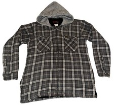 Wrangler Riggs Workwear M Quilt Lined Hooded Plaid Flannel Work Shirt Jacket