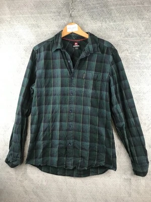 Quiksilver Chemise Flanelle Homme XL FR Vert Bleu Coton Carreaux Boutonnée - Photo 1/4