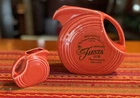 Fiesta Persimmon Large Disk Pitcher 60th Anniv 1936-1996 PLUS Mini Disk Pitcher
