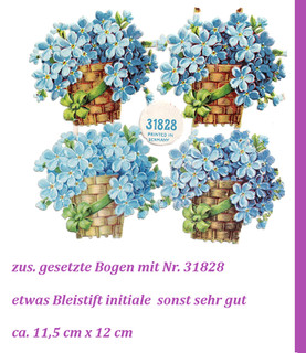 Glanzbilder scraps decoupis Oblate Blumen Körbe von L&B mit Nr. 31828