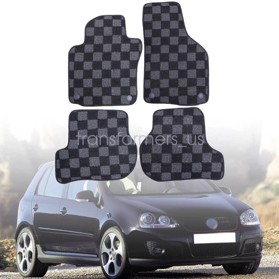 Alfombrillas a cuadros delanteras y traseras para Volkswagen GTI Golf 2004-2009 Foto 4 de 4