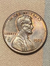 1983 Lincoln Memorial Cent Doubled Die Obverse Die Cracks On Left/Right Base