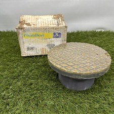 Plumbest Plastic Spud, 6-1/8" Brass Cover, 3  IPS Countersink Plug, PVC, 3-1/2"