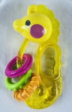 Fisher-Price Ocean Wonders Seahorse Baby Infant Toy Dumbbell Rattle Vtg. 2005