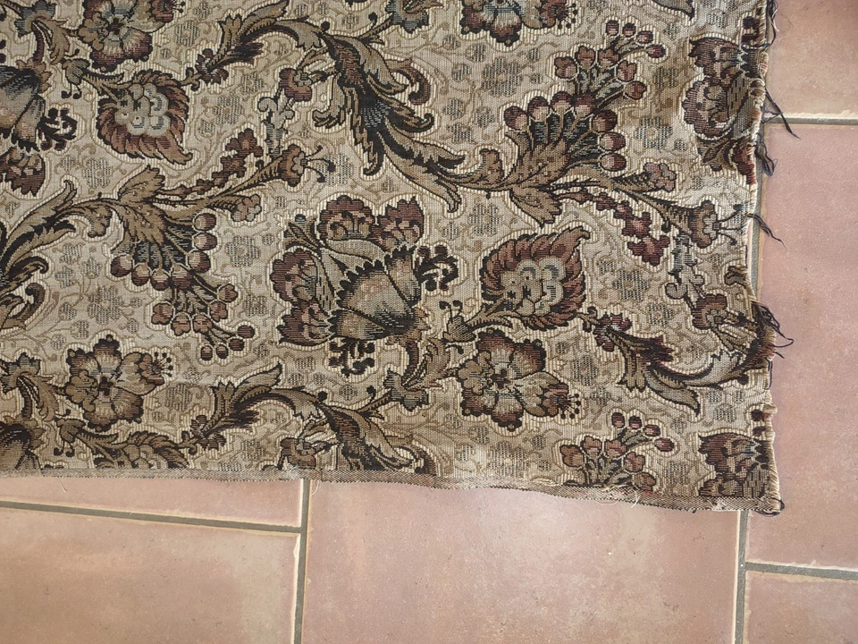 RARE TISSU ANCIEN AMEUBLEMENT Brocart Tapisserie Style BAROQUE XIXe (230x119 cm) - Photo 4/4