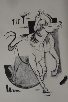 Else Hertzer  Zeichnung  Springende Pferde - 1931