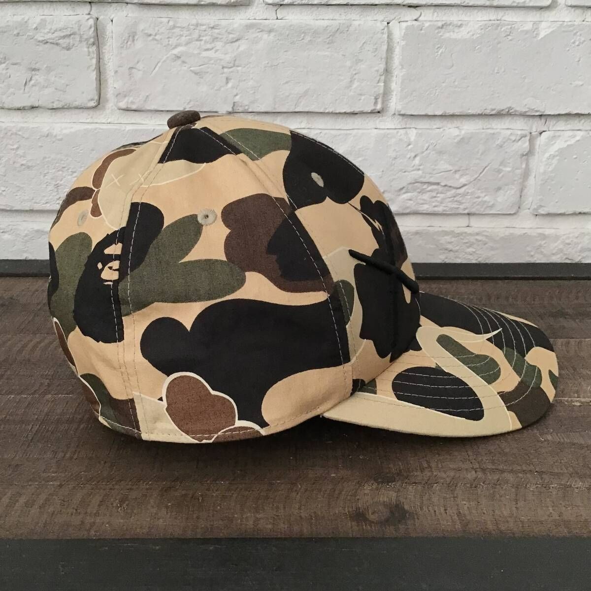 BAPE × KAWS BENDY 1st Camo Yellow Hat Cap APEE ladies A Bathing Ape JAPAN image 3