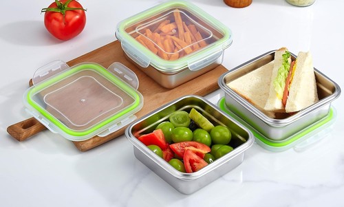 Set of 3 Stainless Steel Sandwich Containers - Food Grade variation - Picture 4 of 9