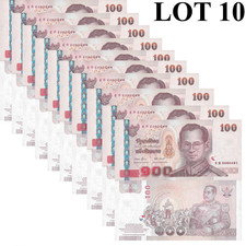 Thailand 100 Baht 2005 P 114 UNC 1/10 Bundle Lot 10 pcs
