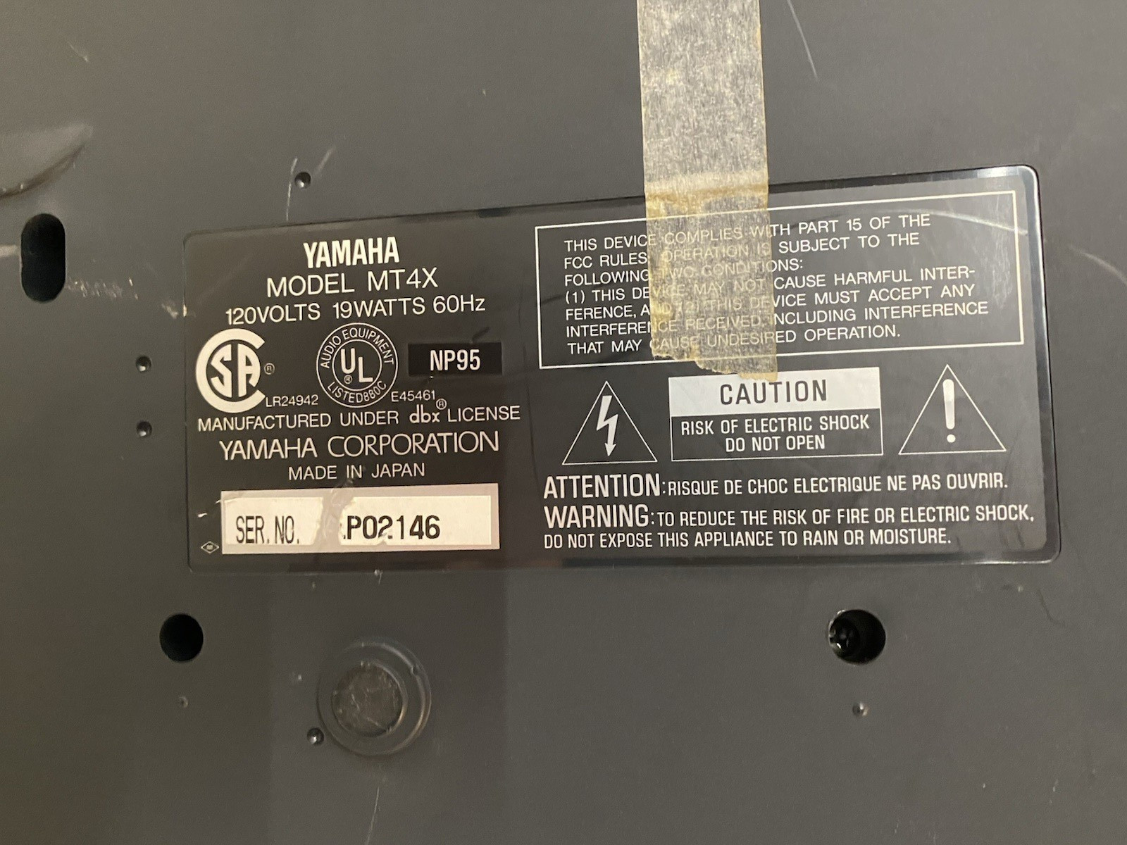 Yamaha MT4X Multitrack Cassette Recorder - Partially Tested *READ*