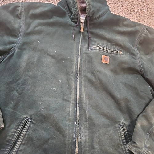 Vtg Carhartt J141 SPC Sierra Detroit Sherpa Lined Jacket Men's XL Tall Spruce - Picture 4 of 13