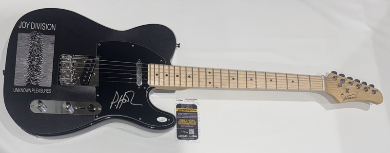 PETER HOOK SIGNED CUSTOM JOY DIVISION UNKNOWN PLEASURES ELECTRIC GUITAR JSA COA