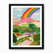 Rainbow In The Alaska Art Print Framed Wall Art Poster Canvas Print Picture
