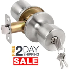 Perilla De Puerta Con Cerradura y Llaves Chapas Para Interiores Exterior Cuarto