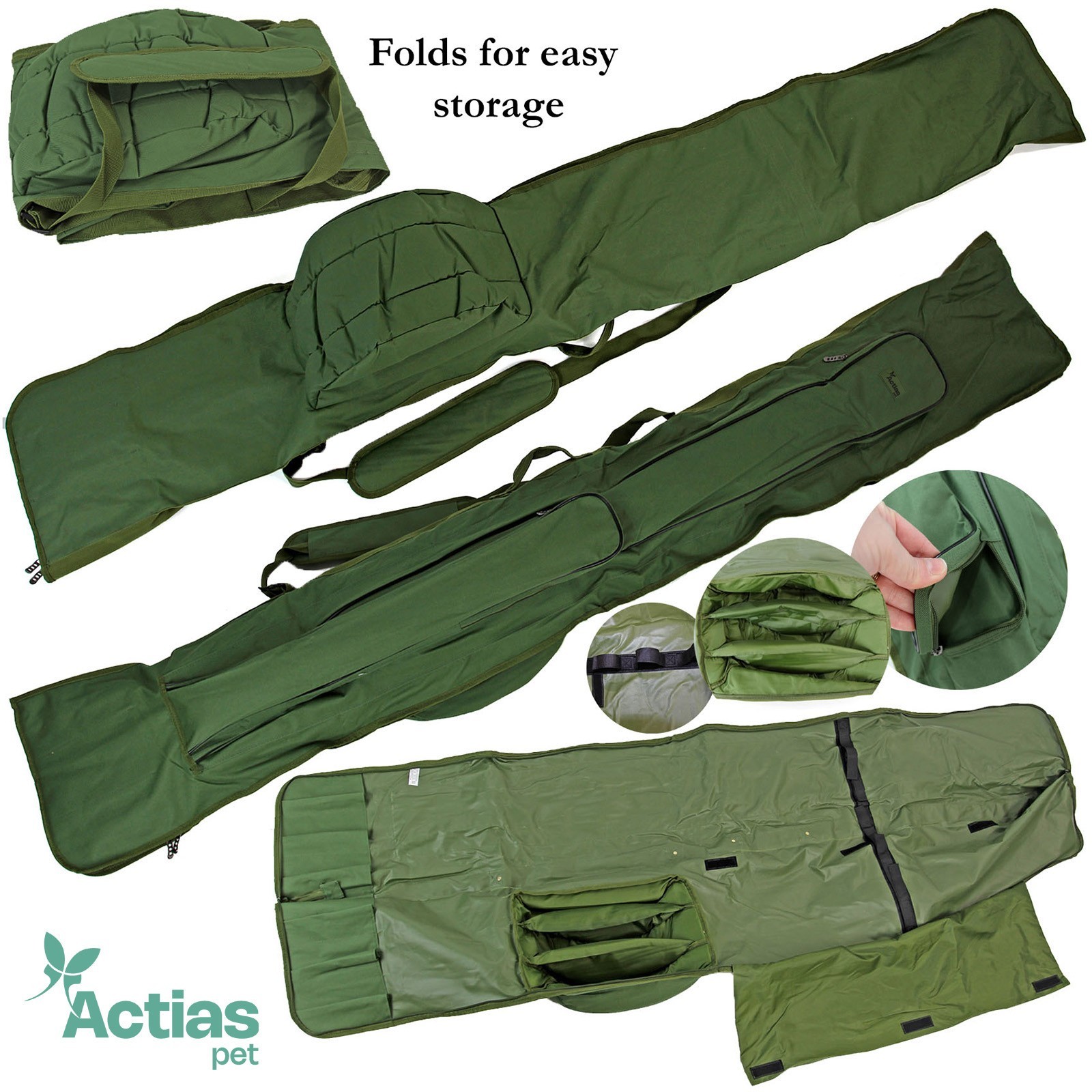 3+3 12ft Fishing Rod and Reel Bag Made Up Padded Carp Coarse Tackle Carry Case