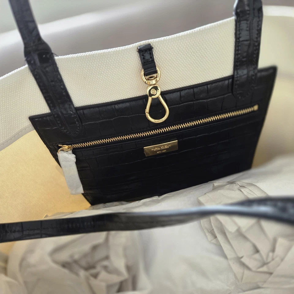 Ralph Lauren White Canvas Goldie Tote Bag  - Image 4 of 4