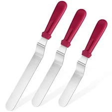 Spatula Set of 3 Cake Icing Professional Stainless Steel Decorating Tool Cake 