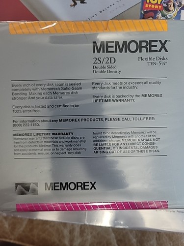Memorex 5 1/4" Flexible Disks Diskettes Floppy Disk 2S/2D 10 Pack -New Sealed - Afbeelding 4 van 4