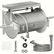 Morvat 150FT Stainless Steel Garden Hose Reel with Accessories & 100FT Hose