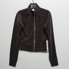 NEW Lululemon Scuba Zip Up Sweatshirt Womens 4 Crop Velvet Corduroy Brown 148