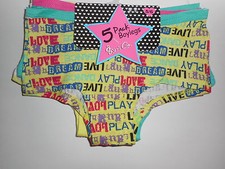Girls Underwear Boy Shorts Gyrl Co. 5 Pairs Cotton Various Youth Sizes NWT
