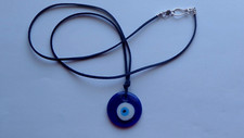 EVIL EYE PROTECTION NAZAR LUCK PENDANT LEATHER SUEDE CORD NECKLACE