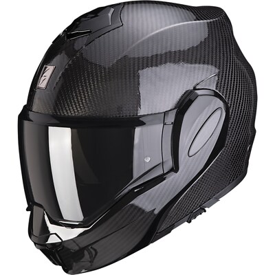 Scorpion Flip Up Helmet EXO-Tech Evo Carbon Solid Size S Motorcycle Helmet Gloss