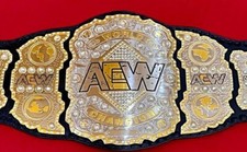 AEW World Wrestling Championship Title Replica Belt Adult Size Dual Plated Brass
