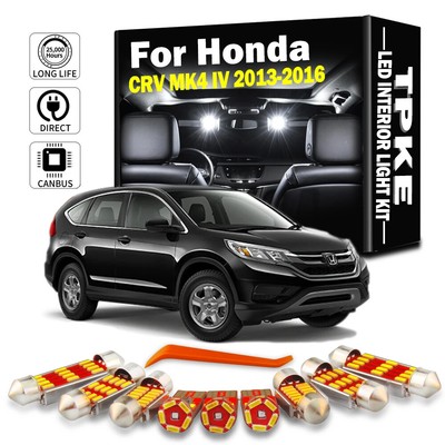 10-Piece Super Bright LED Interior Light Kit For Honda CR-V (2007-2012) - 6000K White Bulbs + Tool