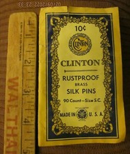 Vintage Brass Sewing Pins for Silk Rustproof Size SC by Clinton Made in USA