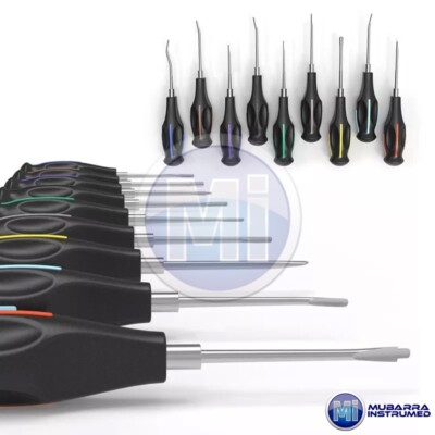 10pcs Dental Root Elevators Luxating Set Oral Surgery Tooth Extraction loosening