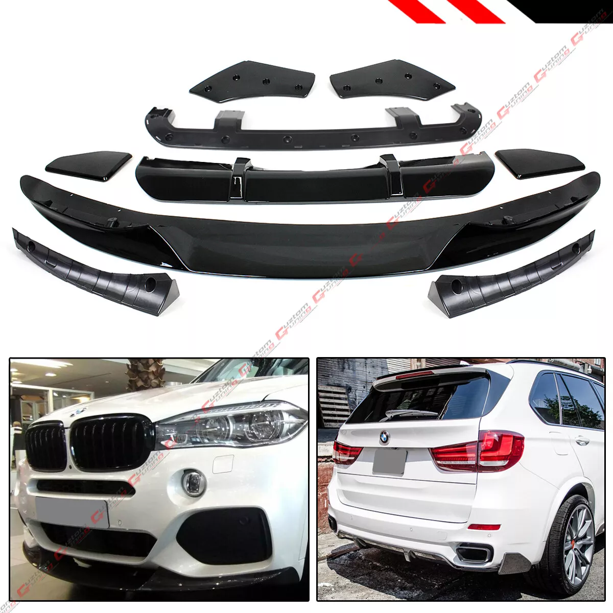 For 15-18 BMW X5 F15 M Sport MP Style Gloss Blk Front + Rear Full