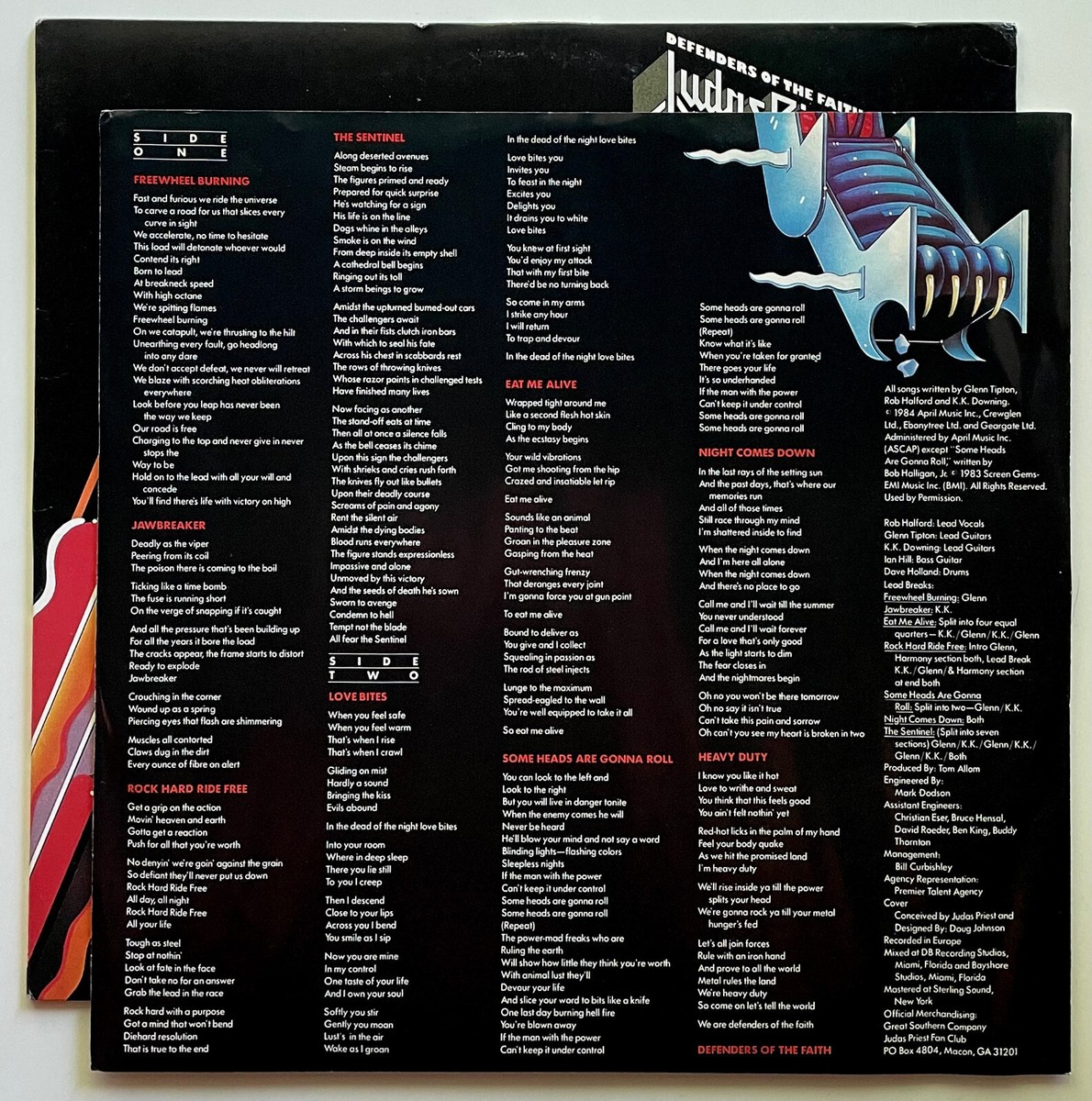 Vtg 1984 JUDAS PRIEST Album DEFENDERS OF THE FAITH Vinyl 1ST PRESS