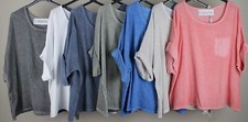 NEW LADIES SUMMER OVERSIZED LIGHTWEIGHT CASUAL SCOOP NECK POCKET DESIGN TOP