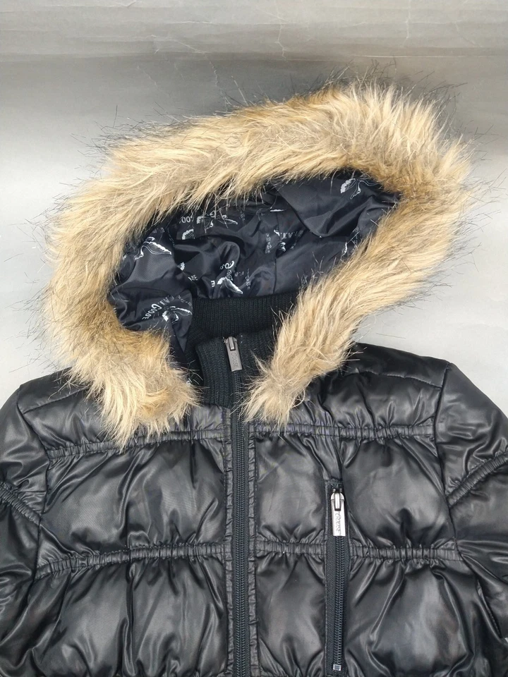 Triple FAT Goose Jacket girls Youth Large Black Feather Down Fur Hood Puffer - Image 2 of 4