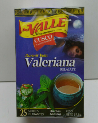 Del Valle Valeriana 25 Tea 100% Natural Premium Cusco