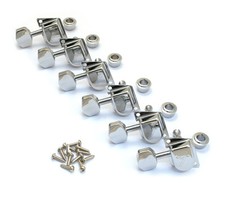099-0822-102 Lefty Fender Chrome 70s Style "F" Logo Guitar Tuners Strat/Tele