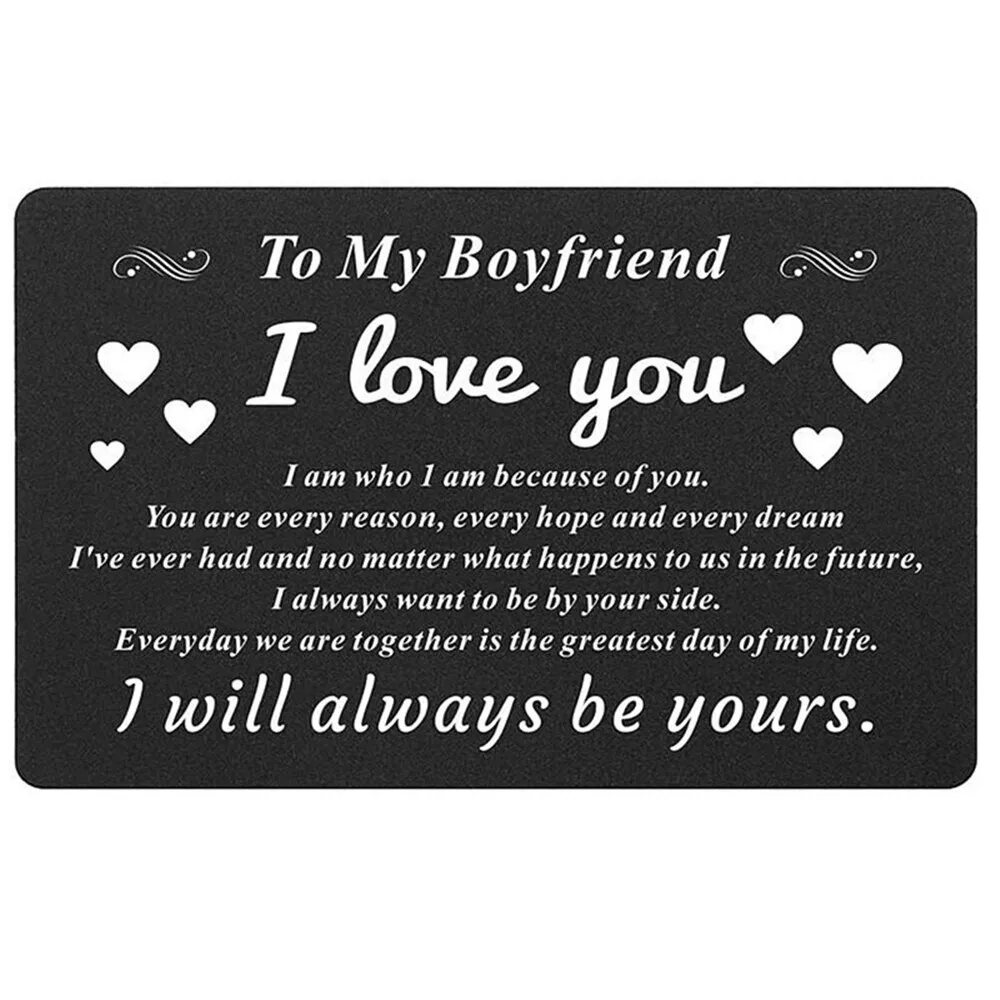 Metal Wallet Card Souvenir Present Sweet Message Love U Boyfriend ...